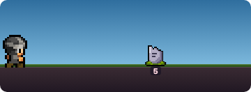 A player heads to a tombstone and takes it, and the next base appears behind them.